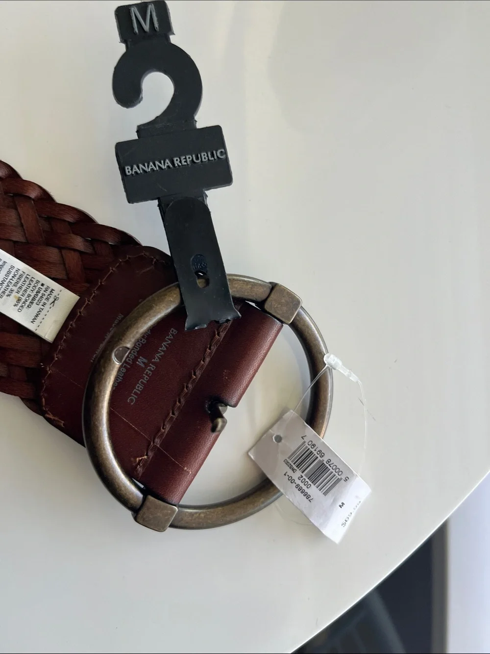 NWT Banana Republic Wide Braided Leather Belt - Brown